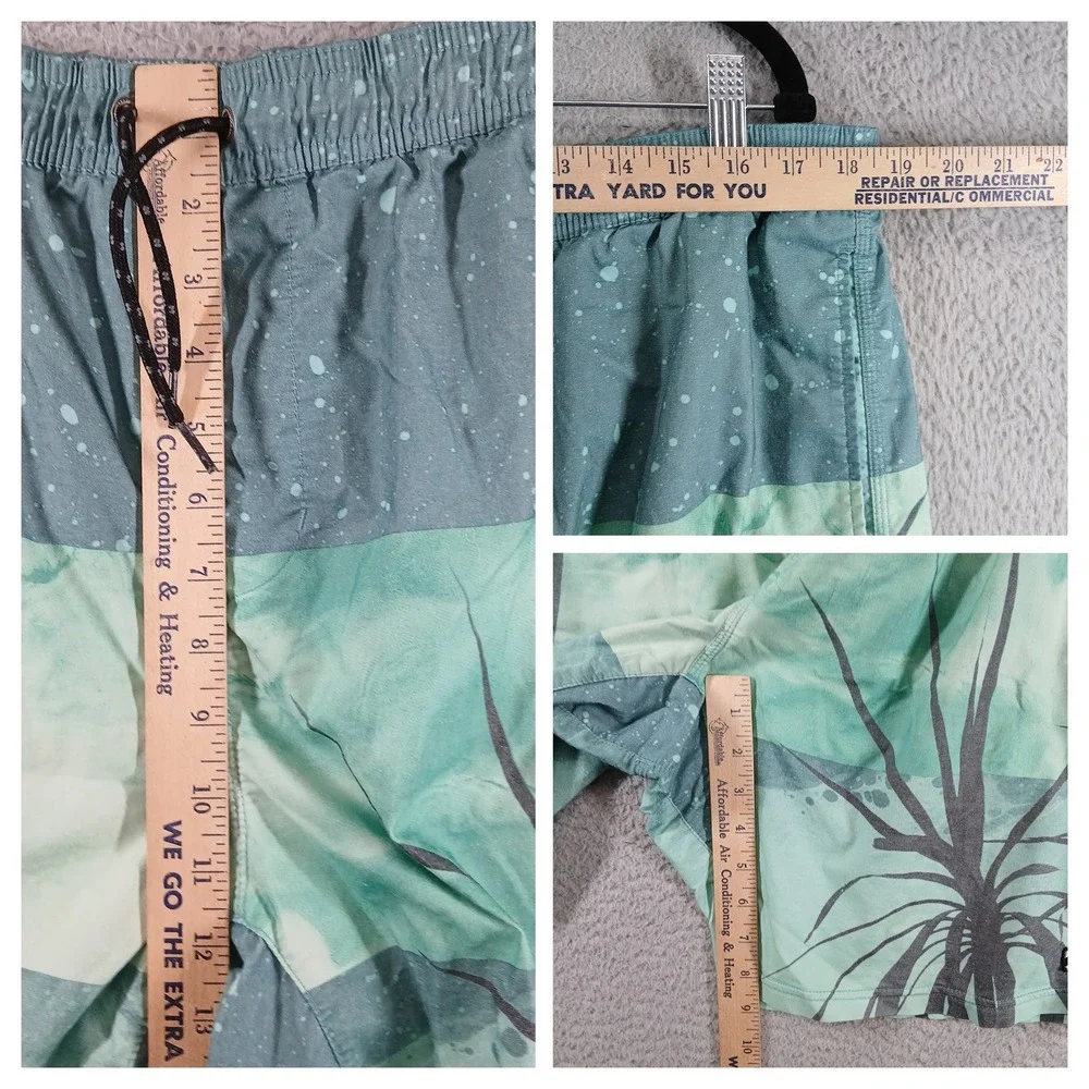 Billabong Laybacks Board‎ Shorts Tropical Teal Green Palm Print Mens Size XL